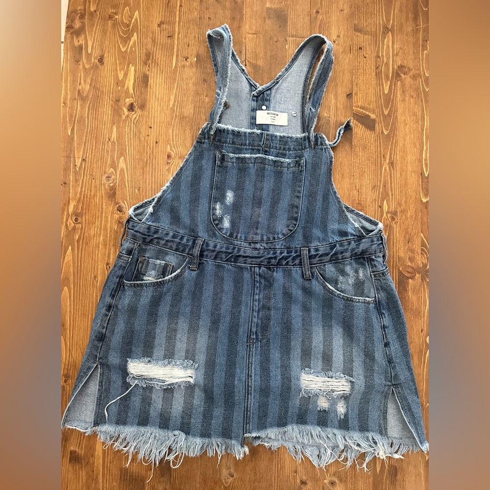 One Teaspoon Blue Denim Overall dress “Artiste” size S oversized Star Issue